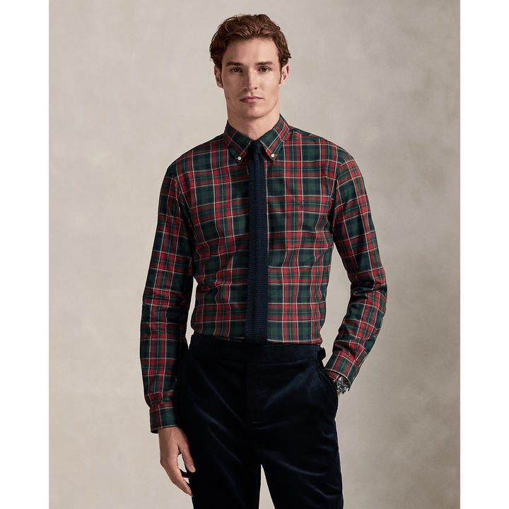 POLO RALPH LAUREN - Chemise en sergé écossais coupe ajustée Forest/Red multi - Lothaire