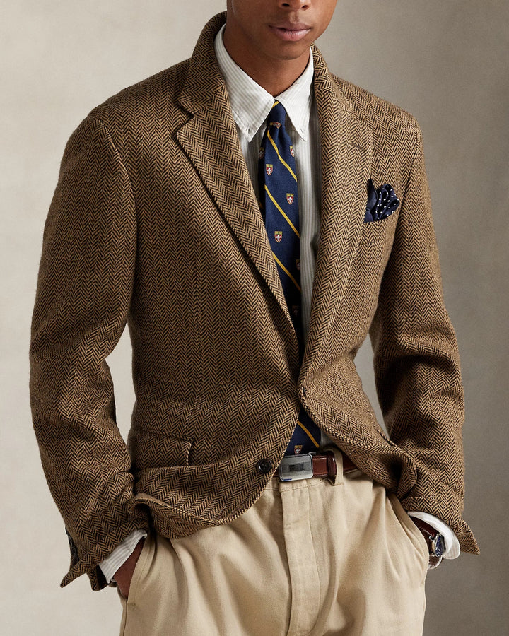 POLO RALPH LAUREN - Chemise Oxford à rayures Custom Fit Beige et blanc - Lothaire