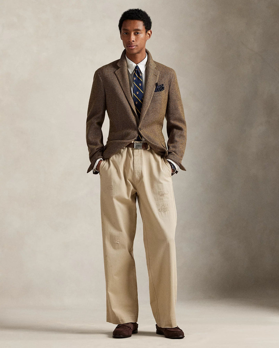 POLO RALPH LAUREN - Chemise Oxford à rayures Custom Fit Beige et blanc - Lothaire