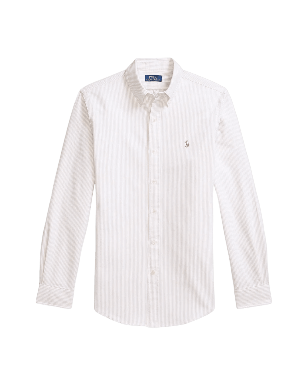 POLO RALPH LAUREN - Chemise Oxford à rayures Custom Fit Beige et blanc - Lothaire
