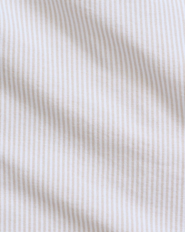 POLO RALPH LAUREN - Chemise Oxford à rayures Custom Fit Beige et blanc - Lothaire