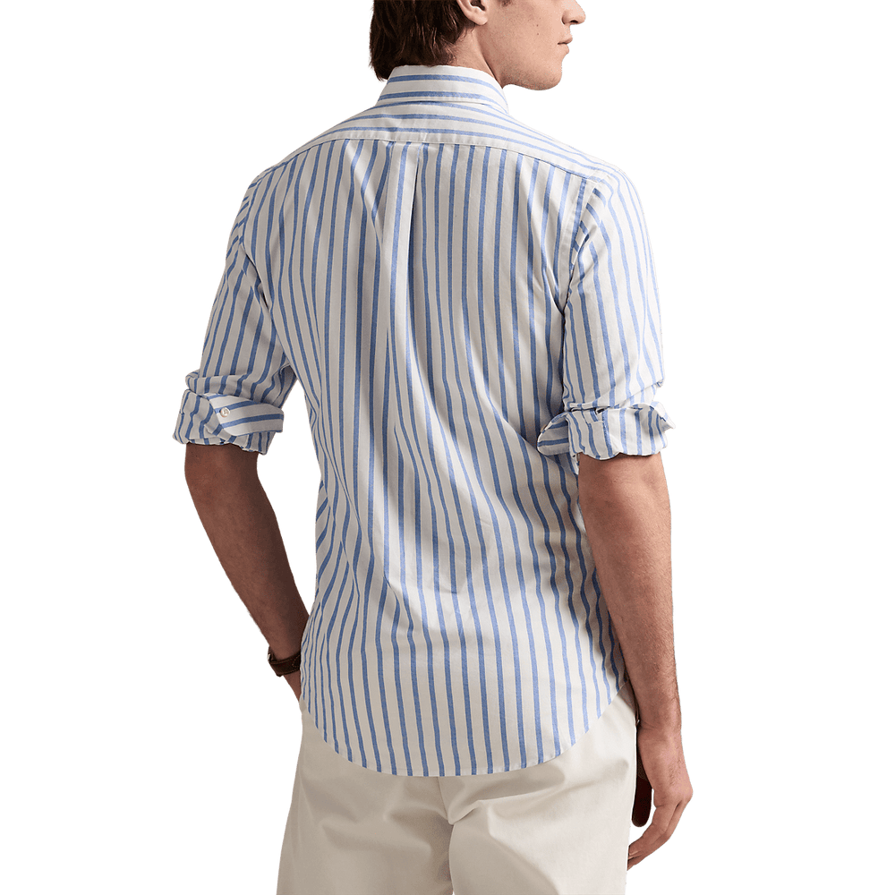 POLO RALPH LAUREN - Chemise Oxford à rayures Custom Fit Bleu et Blanc - Lothaire