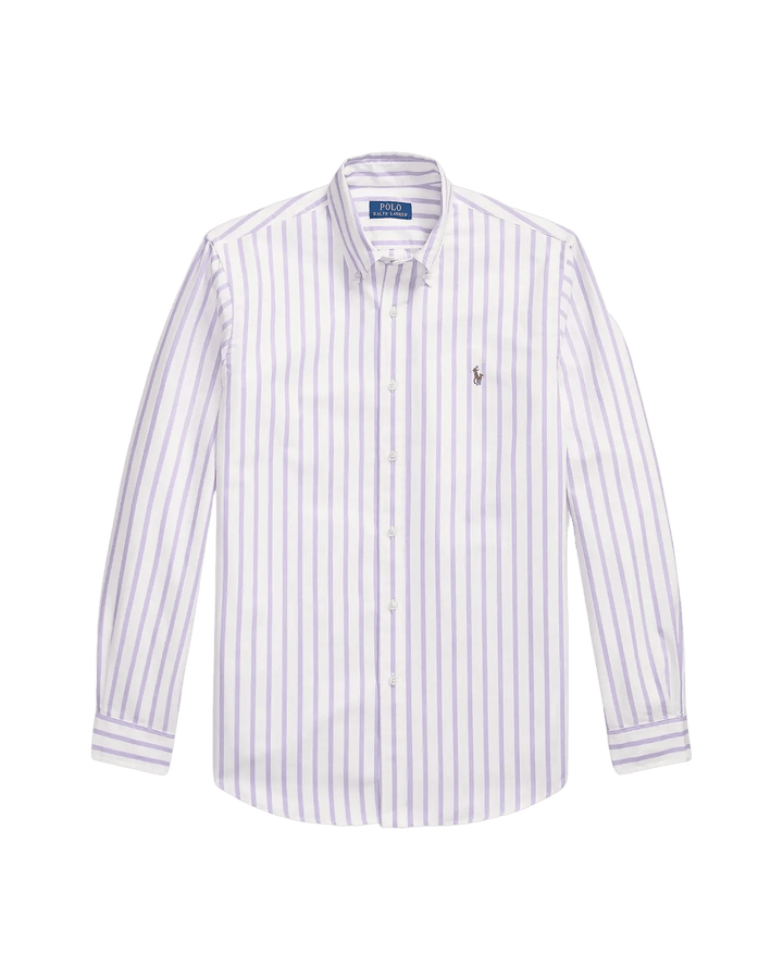 POLO RALPH LAUREN - Chemise Oxford à rayures Custom Fit Chardon Blanc - Lothaire