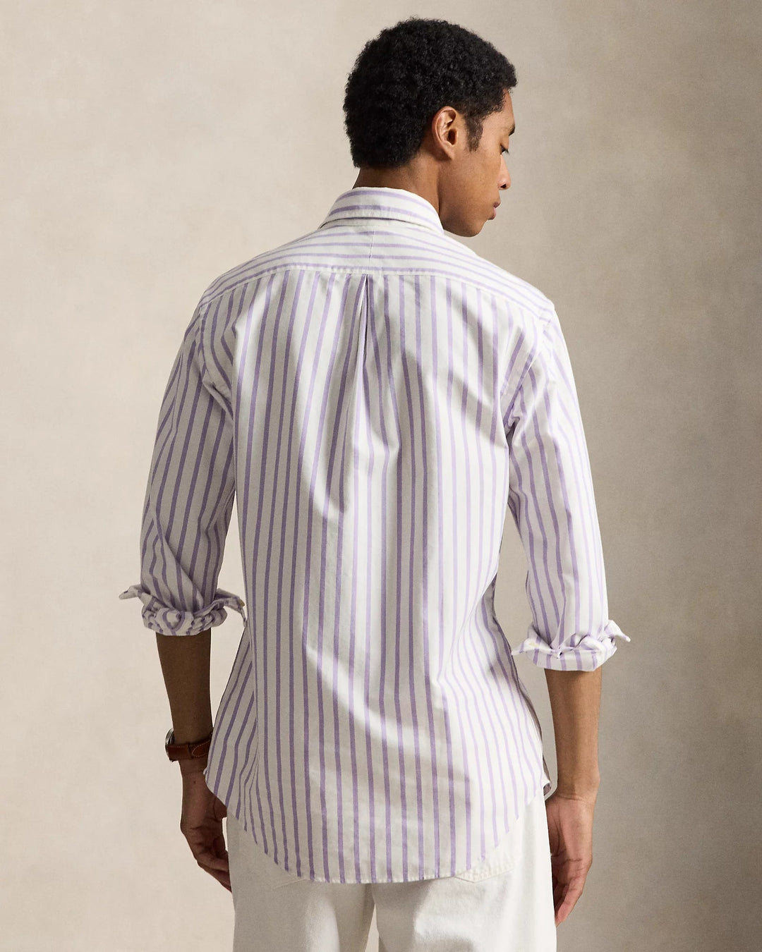 POLO RALPH LAUREN - Chemise Oxford à rayures Custom Fit Chardon Blanc - Lothaire