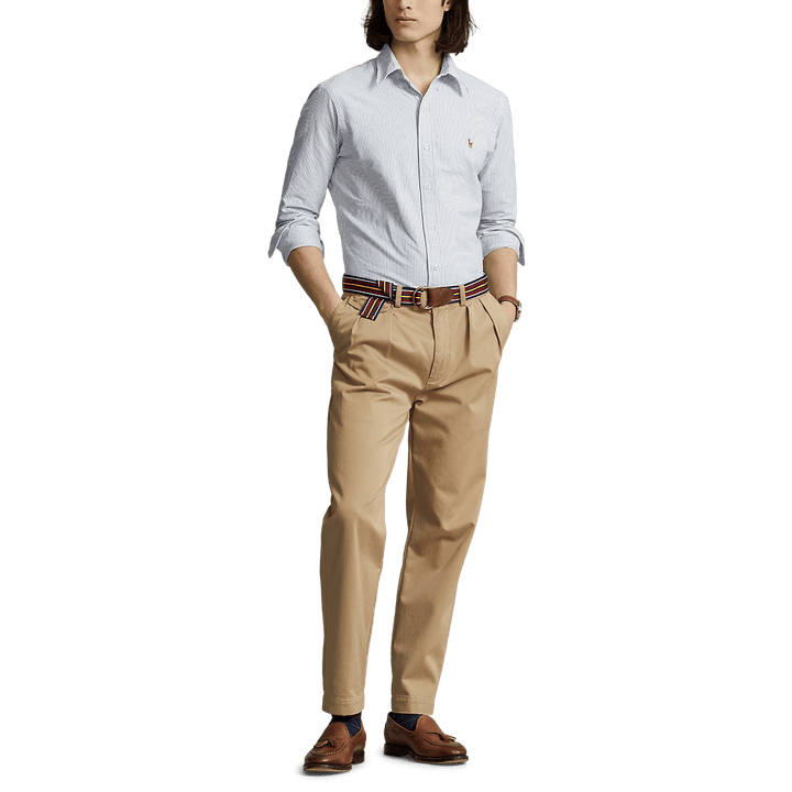 POLO RALPH LAUREN - Chemise Oxford coupe ajustée Bleu rayé - Lothaire