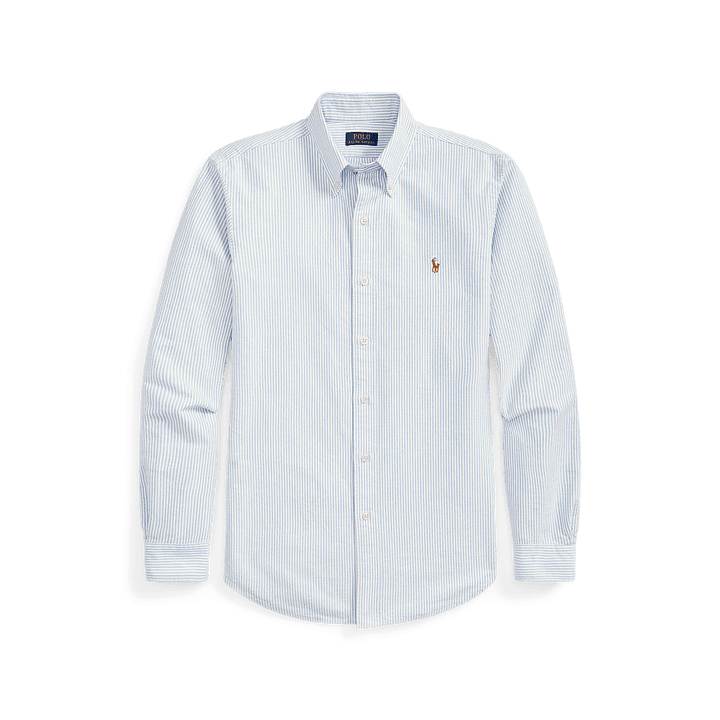 POLO RALPH LAUREN - Chemise Oxford coupe ajustée Bleu rayé - Lothaire