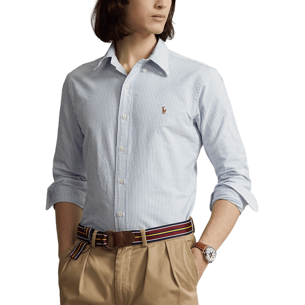 POLO RALPH LAUREN - Chemise Oxford coupe ajustée Bleu rayé - Lothaire