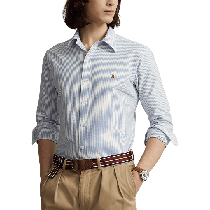 POLO RALPH LAUREN - Chemise Oxford coupe ajustée Bleu rayé - Lothaire