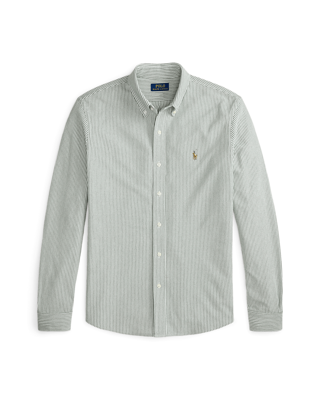 POLO RALPH LAUREN - Chemise Oxford en maille de coton rayé Pin vintage/Blanc - Lothaire
