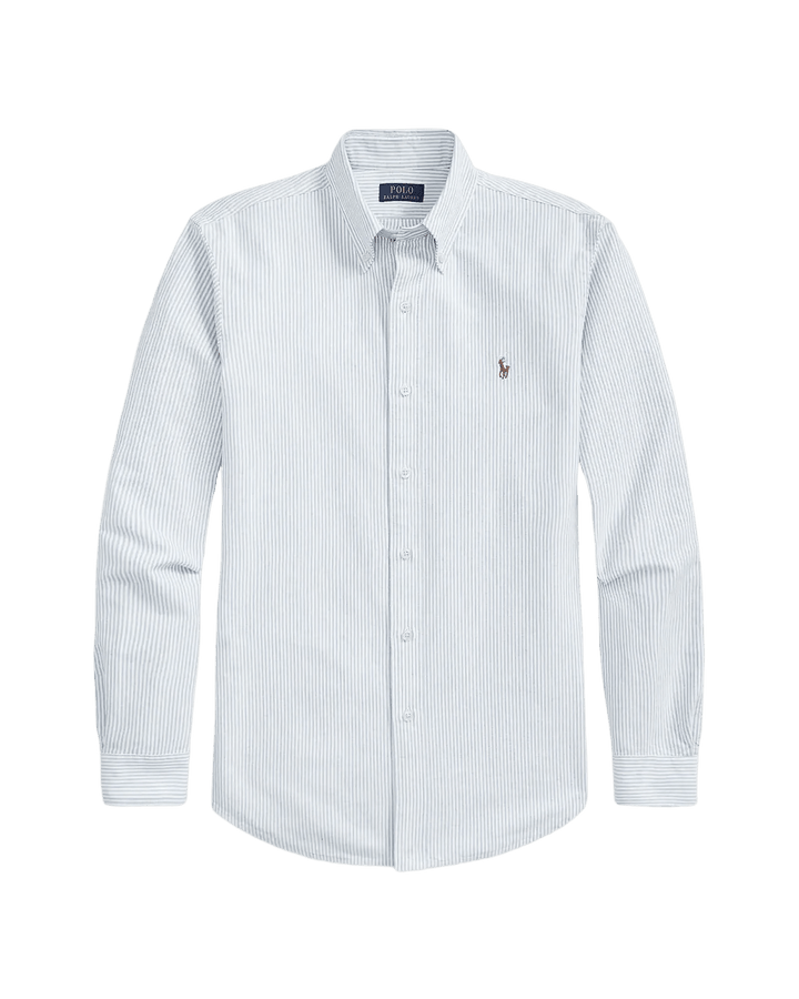 POLO RALPH LAUREN - Chemise Oxford rayée Custom Fit Bleu / Blanc - Lothaire