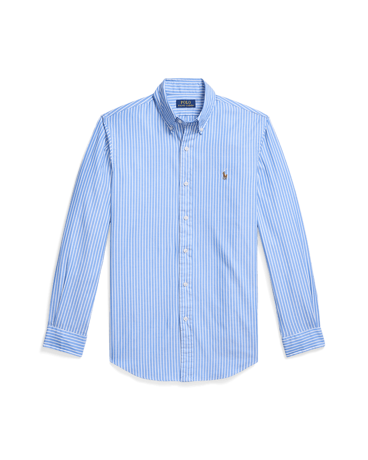 POLO RALPH LAUREN - Chemise Oxford rayée stretch Custom Fit 6895a Bsr Blue/white - Lothaire