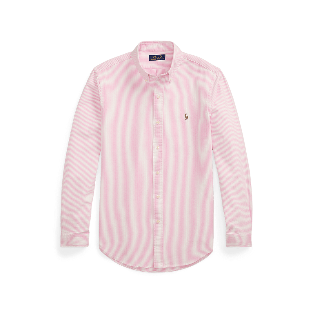 POLO RALPH LAUREN - Chemise rayé ajustée popeline stretch Rose et blanc - Lothaire