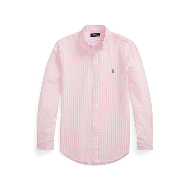 POLO RALPH LAUREN - Chemise rayé ajustée popeline stretch Rose et blanc - Lothaire