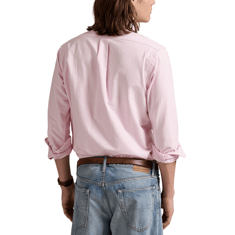 POLO RALPH LAUREN - Chemise rayé ajustée popeline stretch Rose et blanc - Lothaire