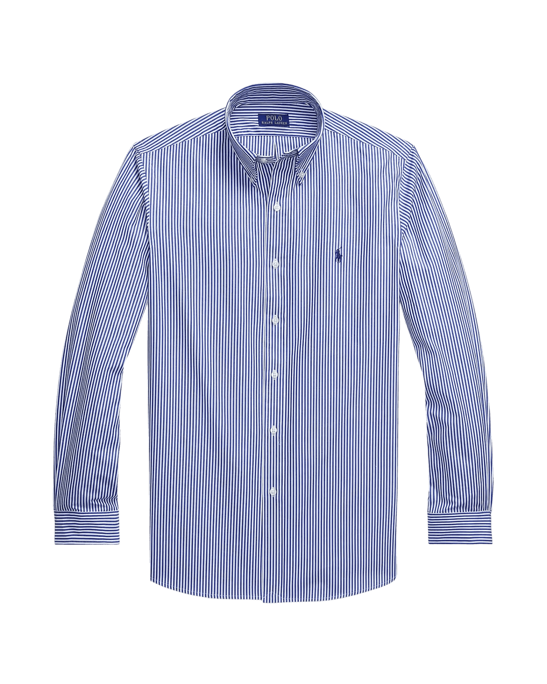 POLO RALPH LAUREN - Chemise rayée ajustée en popeline Bleu / Blanc - Lothaire