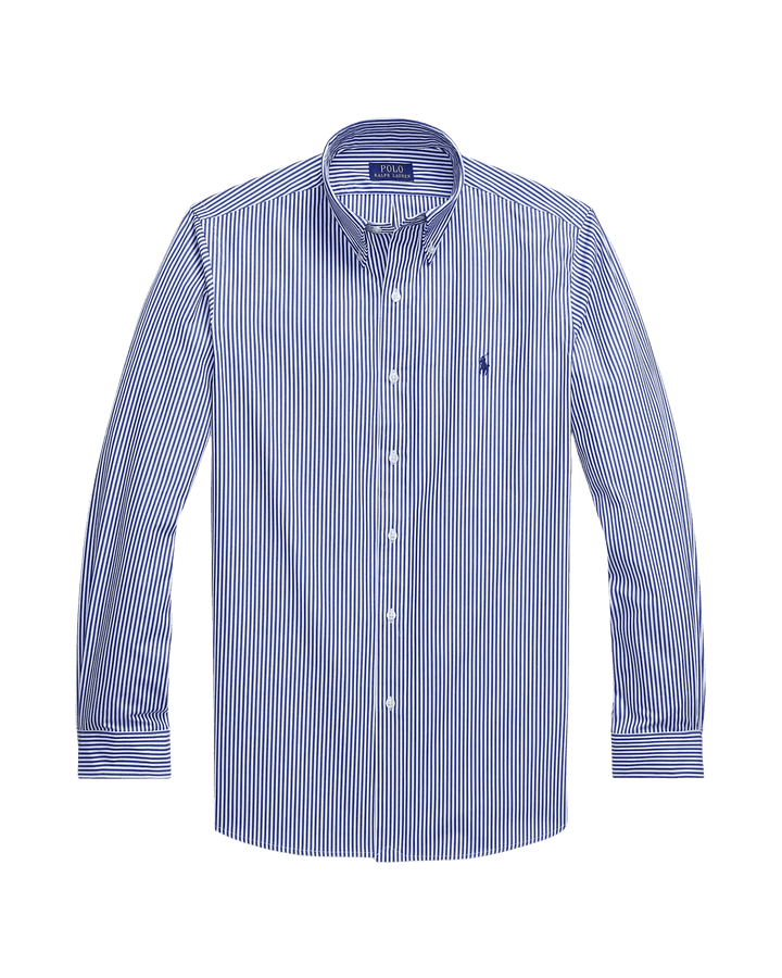 POLO RALPH LAUREN - Chemise rayée ajustée en popeline Bleu / Blanc - Lothaire