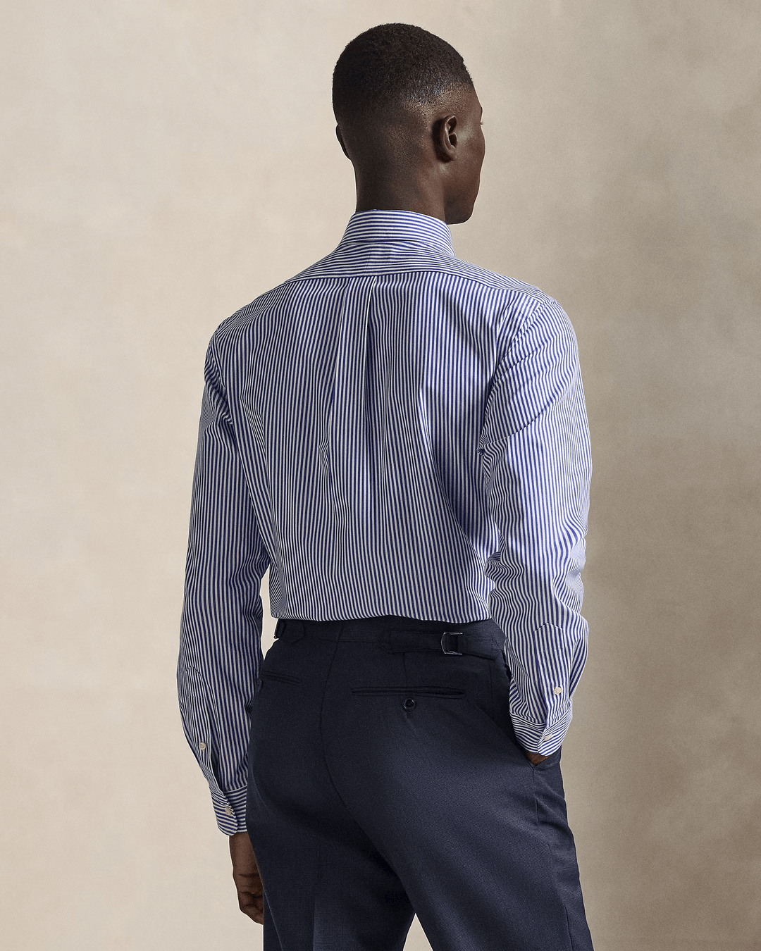 POLO RALPH LAUREN - Chemise rayée ajustée en popeline Bleu / Blanc - Lothaire