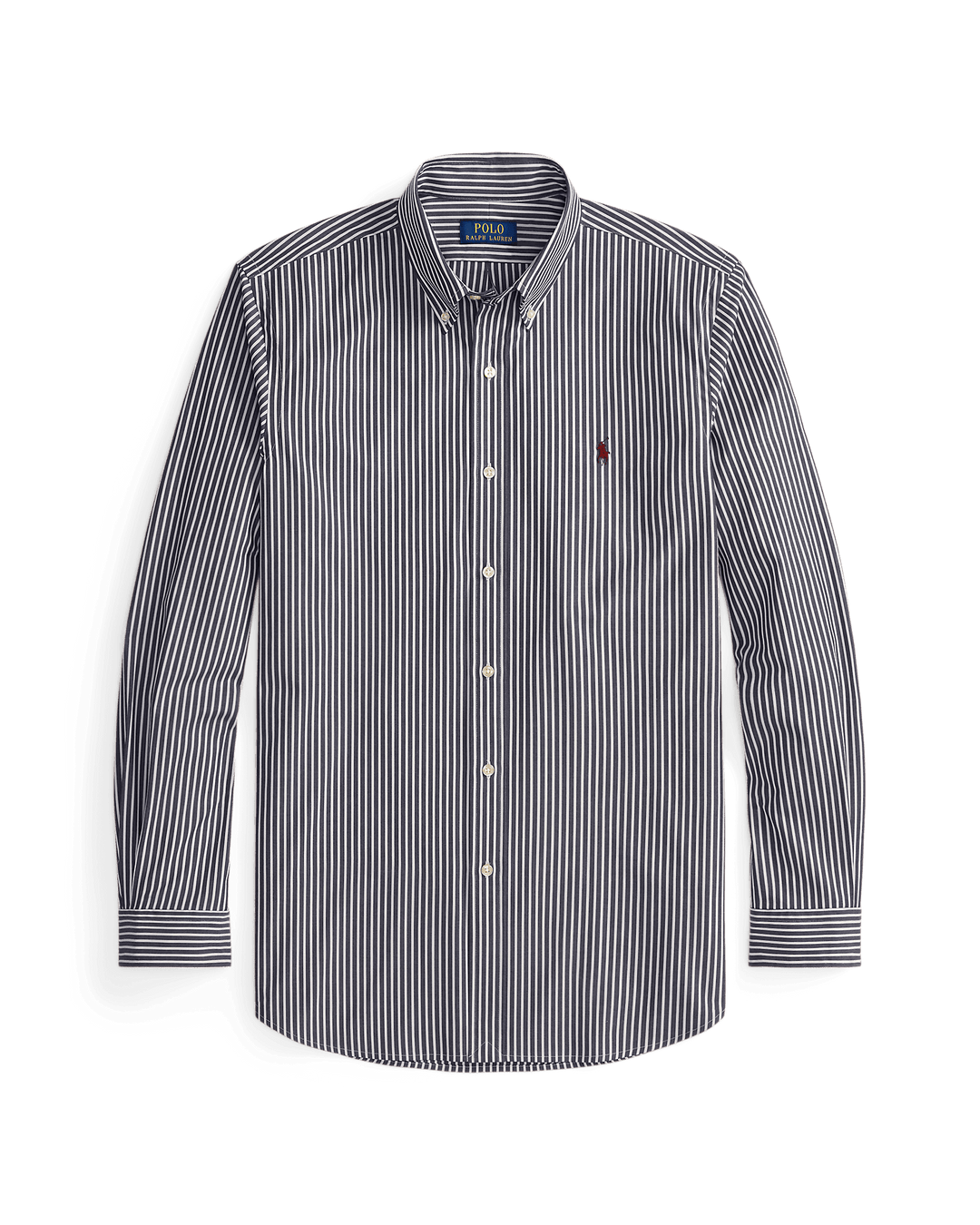 POLO RALPH LAUREN - Chemise rayée cintrée popeline stretch Newport navy white - Lothaire