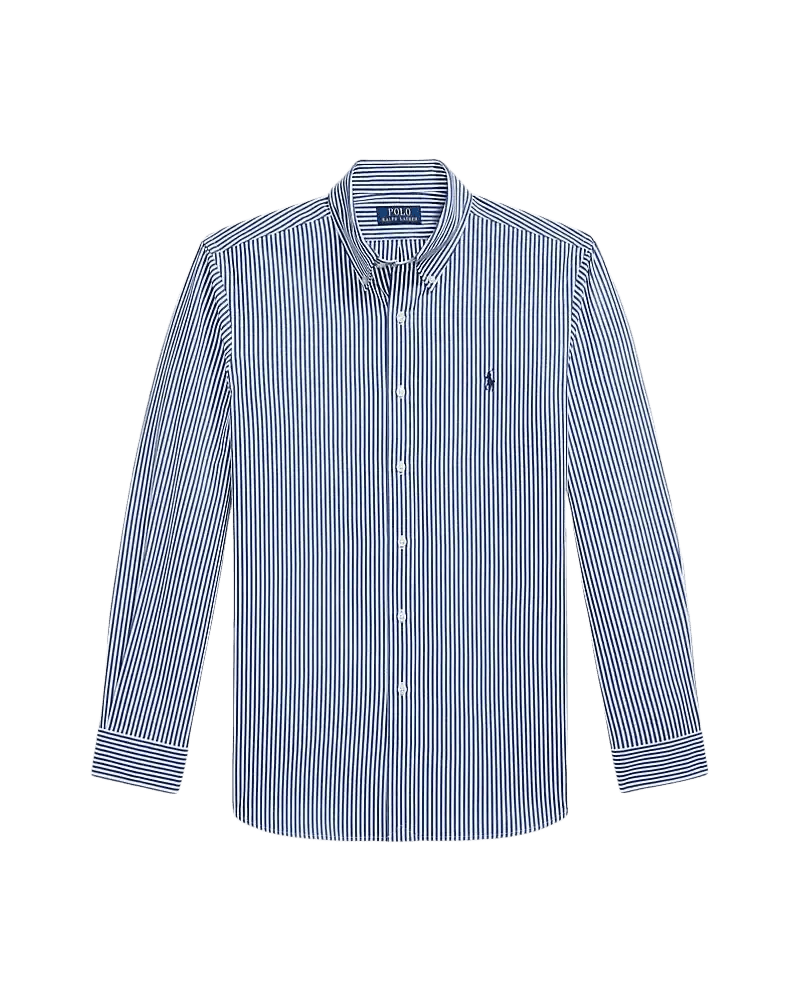 POLO RALPH LAUREN - Chemise rayée Custom Fit en popeline Bleu roi / Blanc - Lothaire
