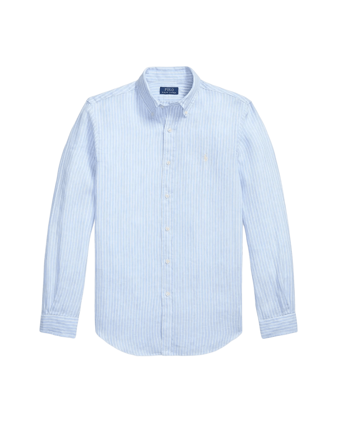 POLO RALPH LAUREN - Chemise rayée en lin Custom Fit Blanc / Bleu - Lothaire