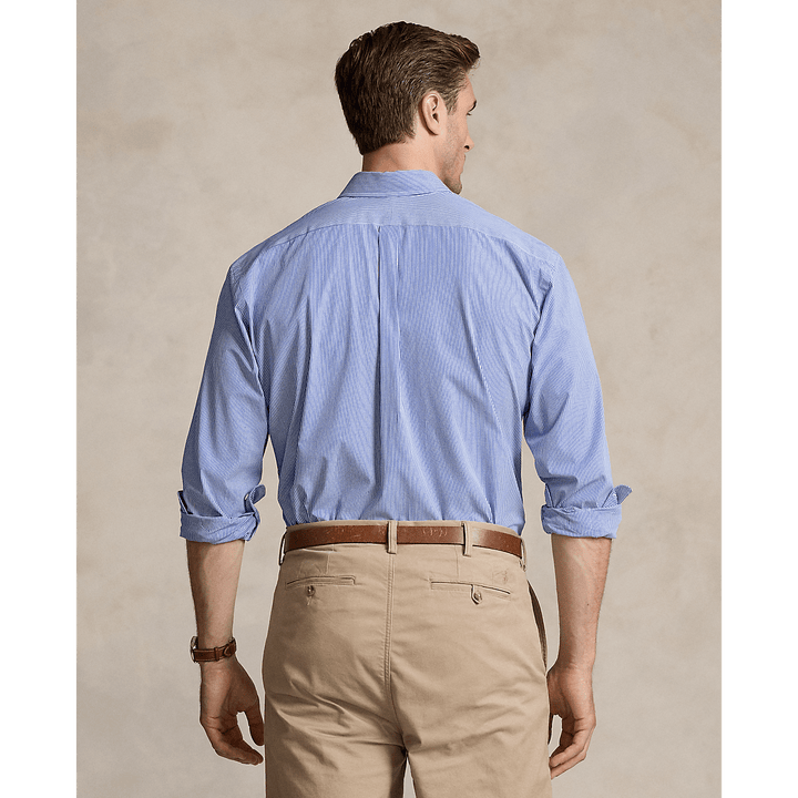 POLO RALPH LAUREN - Chemise rayée en popeline stretch Bleu - Lothaire