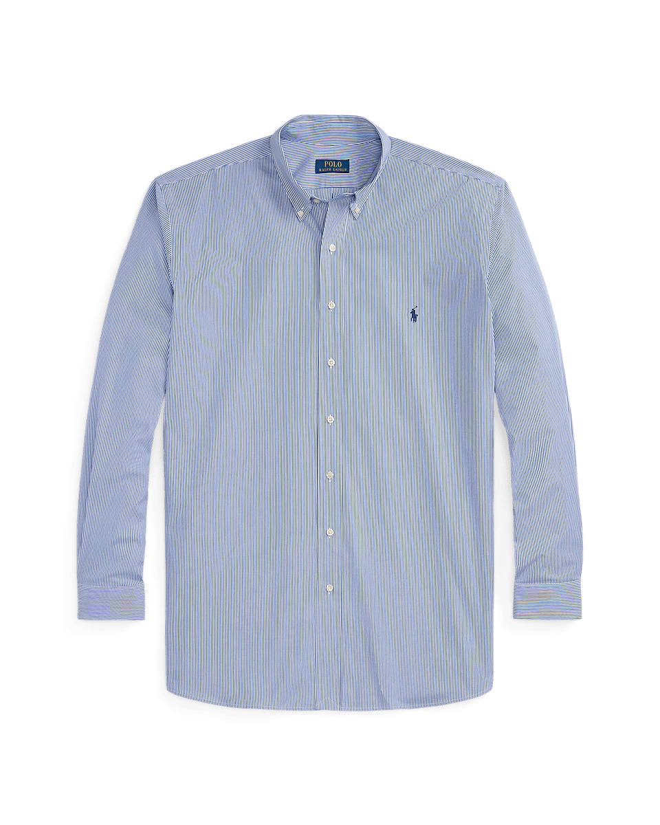 POLO RALPH LAUREN - Chemise rayée en popeline stretch Bleu - Lothaire