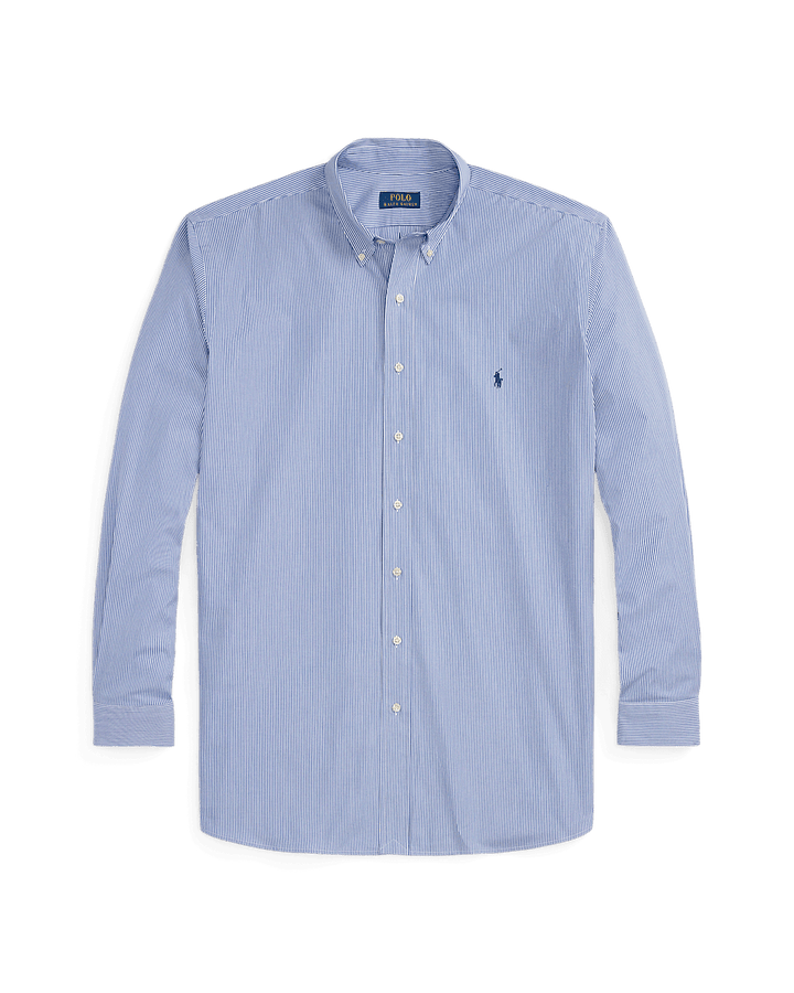 POLO RALPH LAUREN - Chemise rayée en popeline stretch Bleu - Lothaire