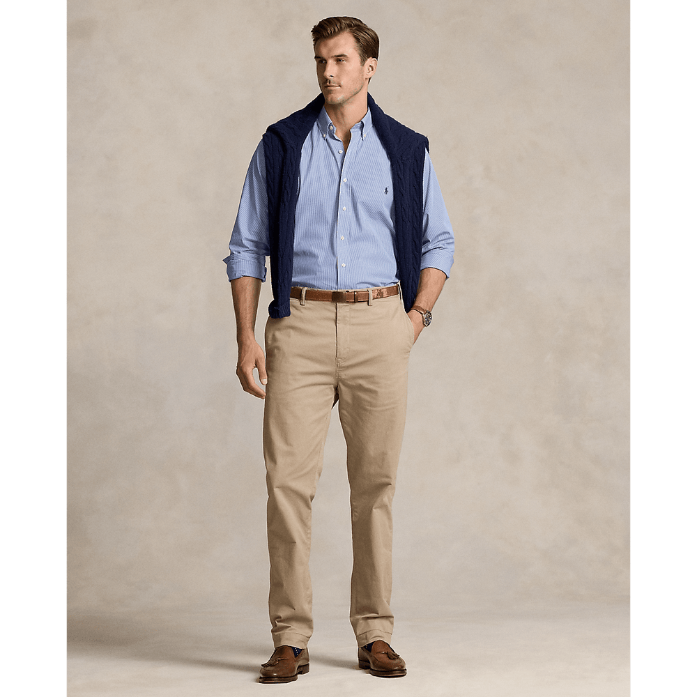 POLO RALPH LAUREN - Chemise rayée en popeline stretch Bleu - Lothaire