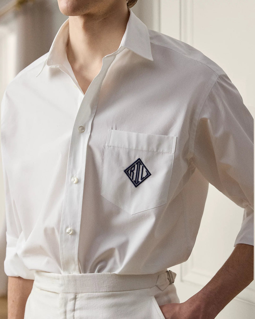 POLO RALPH LAUREN - Chemise Relaxed Fit à monogramme Blanc cassé - Lothaire