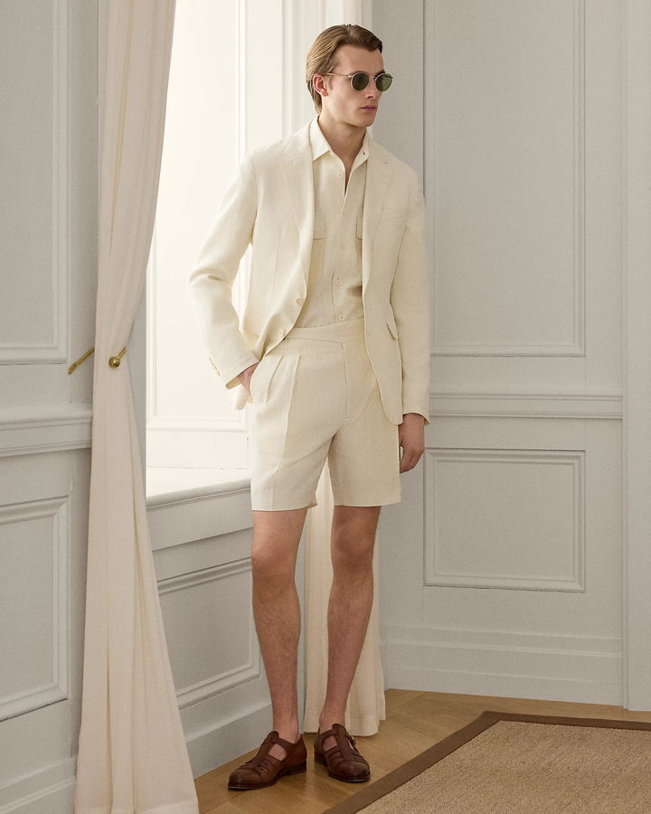 POLO RALPH LAUREN - Chemise Relaxed Fit lin carreaux - fenêtre Crème classqiue - Lothaire