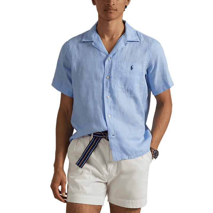 POLO RALPH LAUREN - Chemise safari Classic Fit en lin Bleu ciel - Lothaire