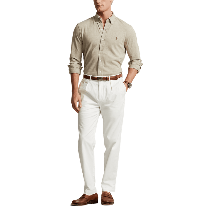 POLO RALPH LAUREN - Chemise ultra - légère en coton piqué Beige - Lothaire