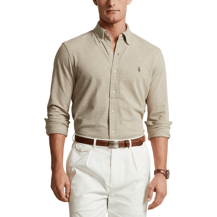 POLO RALPH LAUREN - Chemise ultra - légère en coton piqué Beige - Lothaire