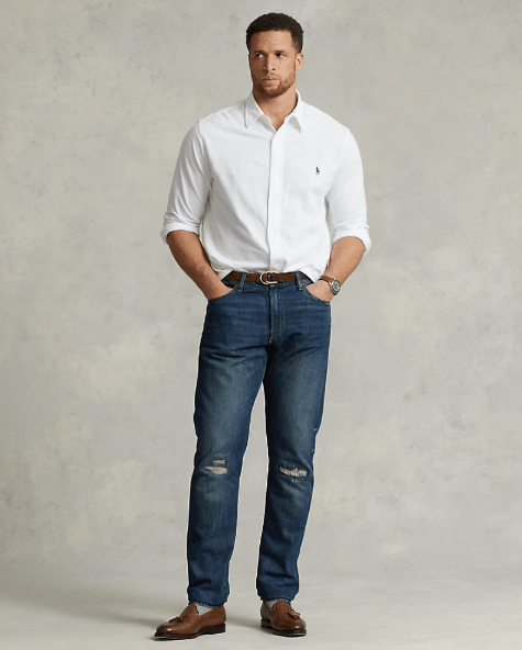 POLO RALPH LAUREN - Chemise Ultra - Légère en Coton Piqué Blanche - Lothaire