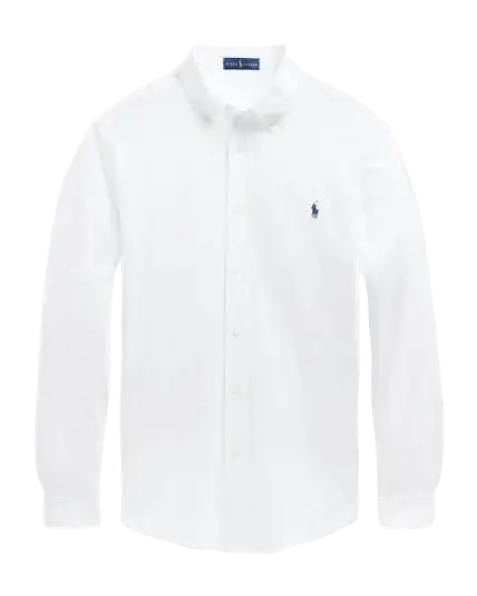 POLO RALPH LAUREN - Chemise Ultra - Légère en Coton Piqué Blanche - Lothaire