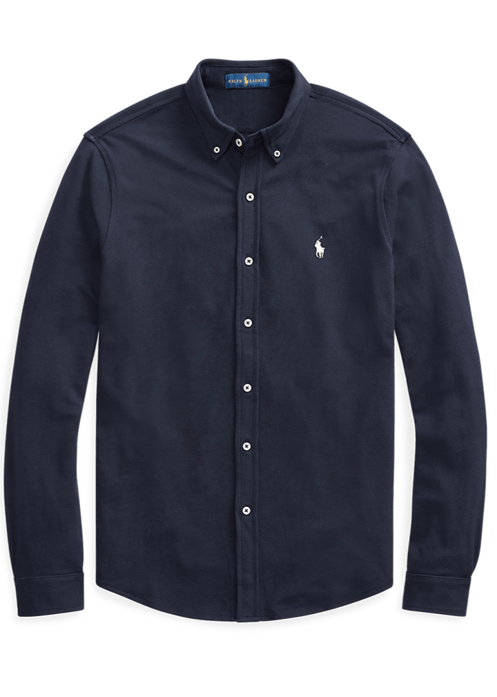 POLO RALPH LAUREN - Chemise ultra - légère en coton piqué Bleu marine - Lothaire