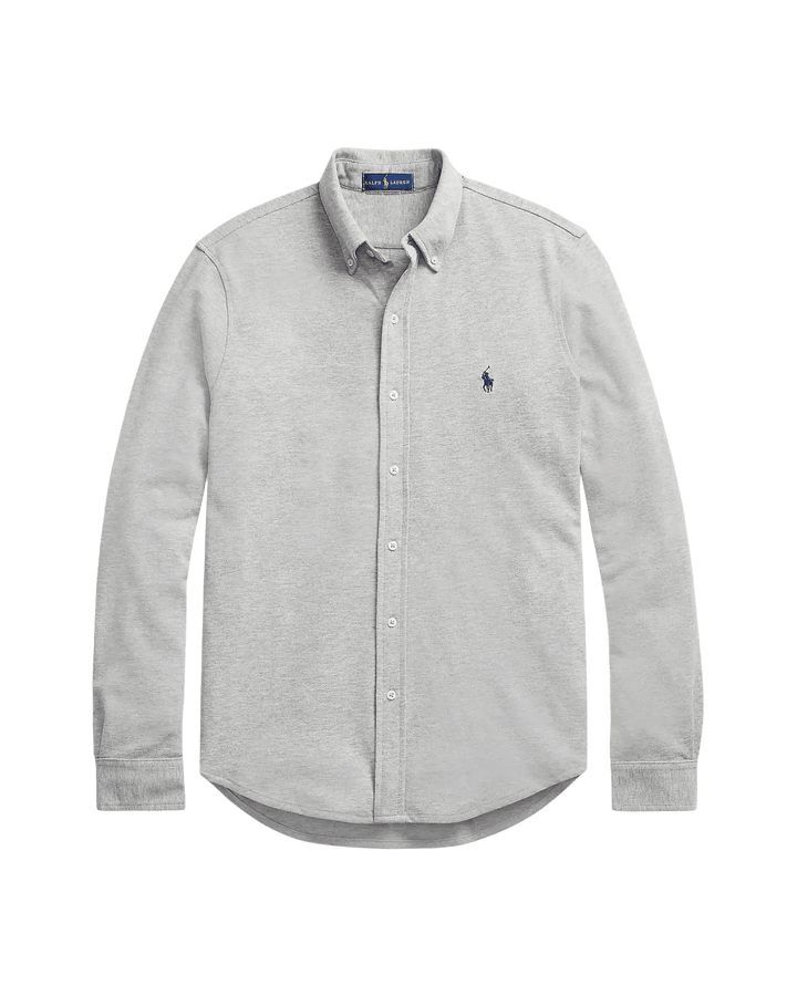 POLO RALPH LAUREN - Chemise ultra-légère en coton piqué Gris clair chiné - Lothaire