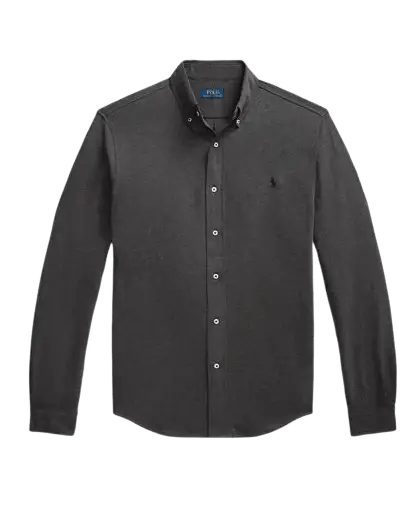 POLO RALPH LAUREN - Chemise Ultra - Légère en Coton Piqué Grise - Lothaire