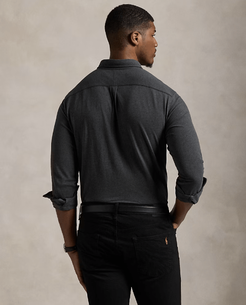 POLO RALPH LAUREN - Chemise Ultra - Légère en Coton Piqué Grise - Lothaire