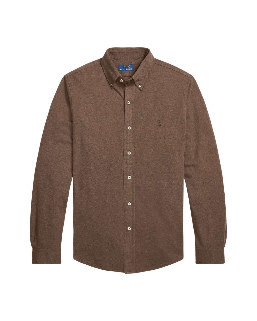 POLO RALPH LAUREN - Chemise ultra légère en coton piqué Marron taupe - Lothaire