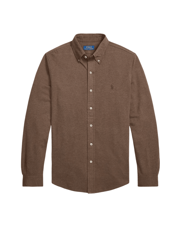 POLO RALPH LAUREN - Chemise ultra légère en coton piqué Marron taupe - Lothaire