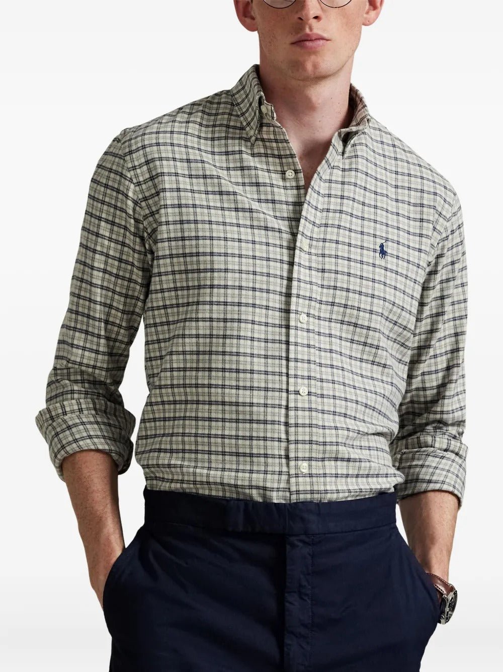 POLO RALPH LAUREN - Chemises à Carreaux White Grey Heather Multi - Lothaire
