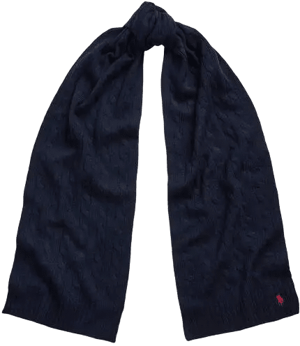 POLO RALPH LAUREN - Écharpe torsadée en laine et cachemire Bleu marine - Lothaire