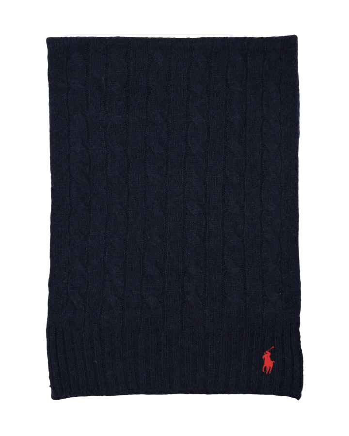 POLO RALPH LAUREN - Écharpe torsadée en laine et cachemire Bleu marine - Lothaire