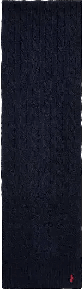 POLO RALPH LAUREN - Écharpe torsadée en laine et cachemire Bleu marine - Lothaire