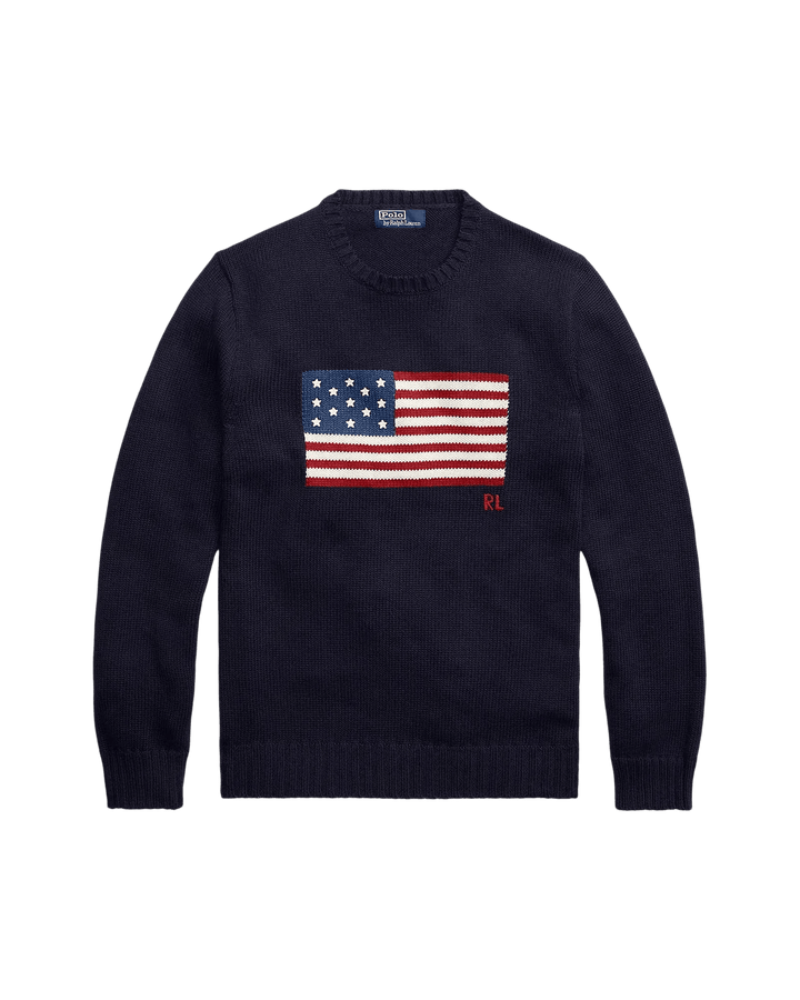 POLO RALPH LAUREN - Le pull à drapeau emblématique Bleu marine - Lothaire
