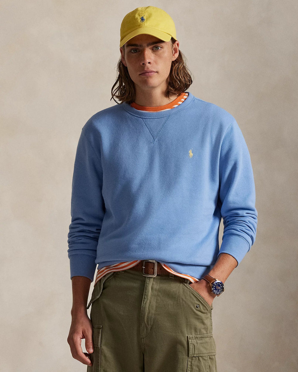 POLO RALPH LAUREN - Le sweat RL en molleton Bleu ciel - Lothaire
