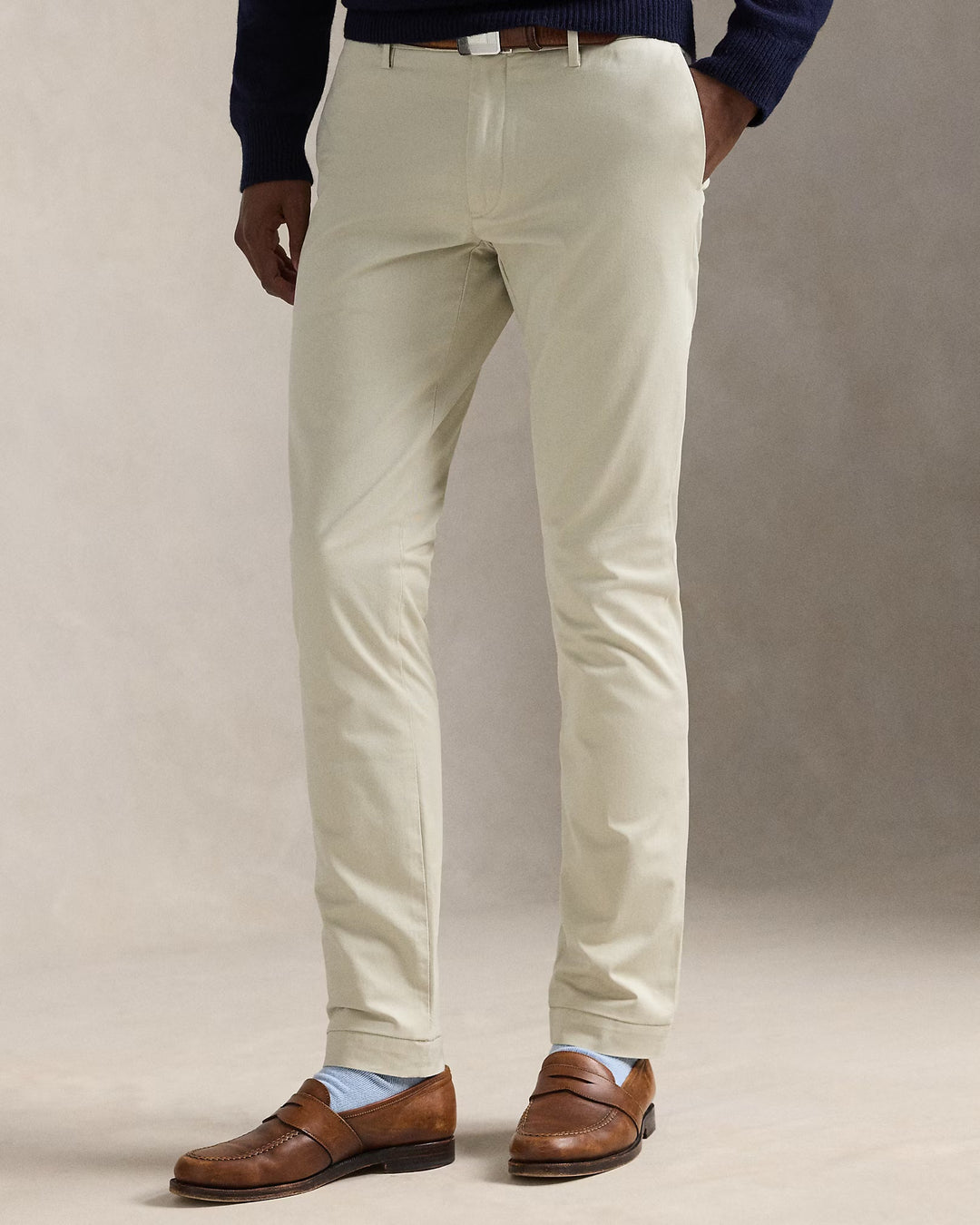 POLO RALPH LAUREN - Pantalon chino slim stretch Sable basique - Lothaire