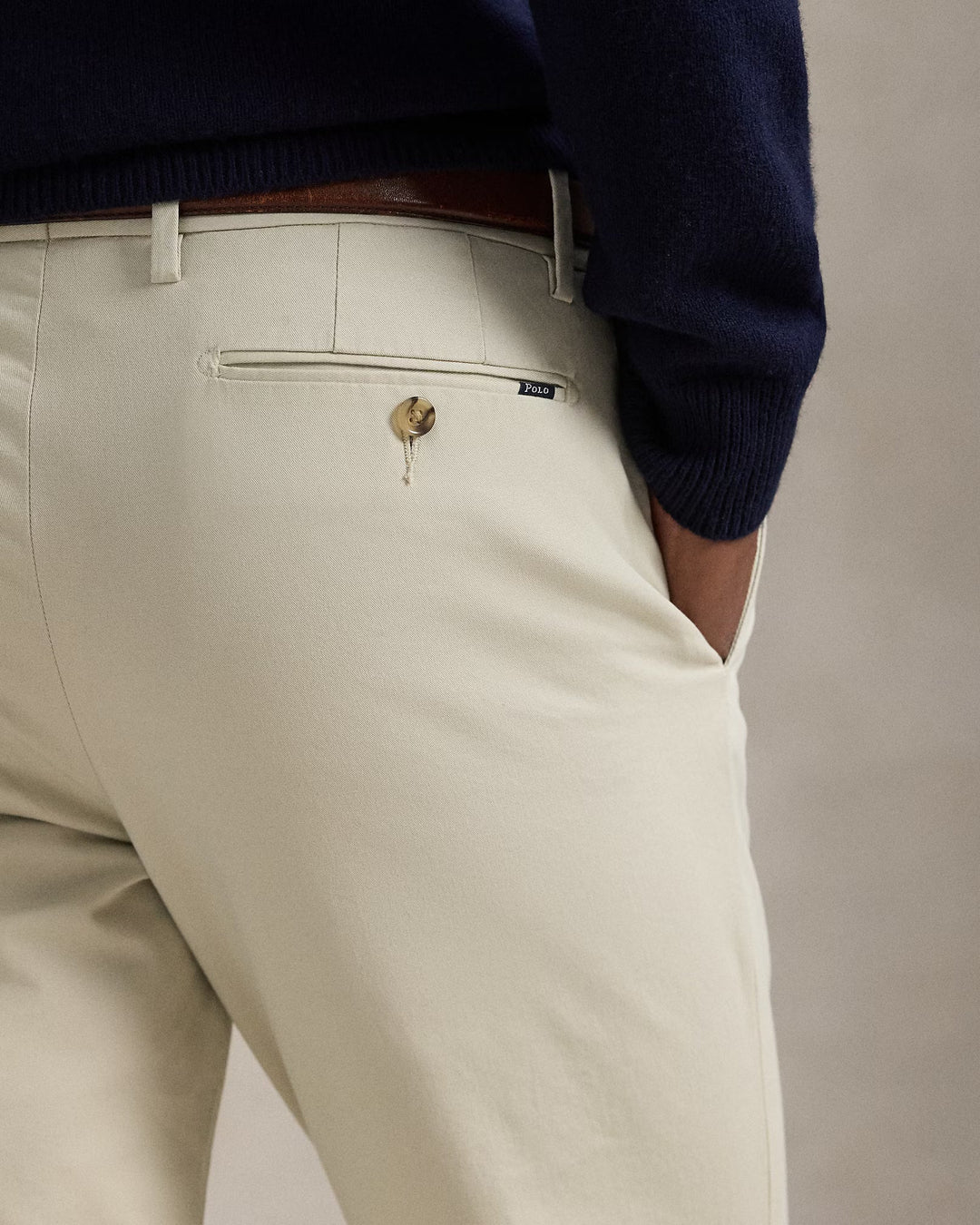 POLO RALPH LAUREN - Pantalon chino slim stretch Sable basique - Lothaire