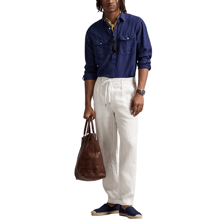 POLO RALPH LAUREN - Pantalon fuselé slim Lateef en lin Blanc - Lothaire